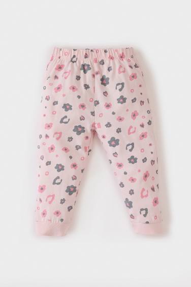 Kız Bebek Pijama Takımı Desenli Uzun Kollu Penye Üst Beli Lastikli Alt