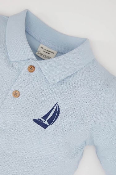 Baby Boy Polo Neck Printed Pique T-Shirt