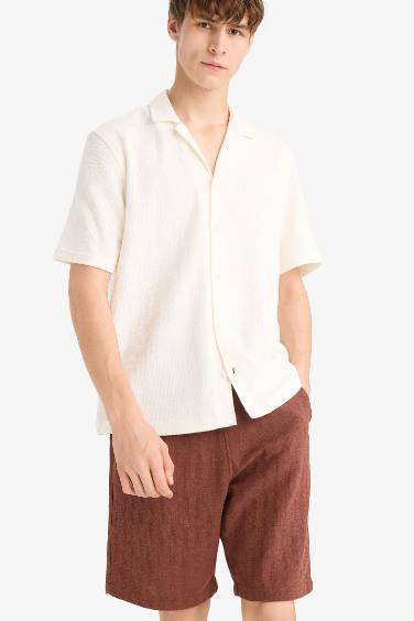 Regular Fit Jacquard Bermuda Shorts