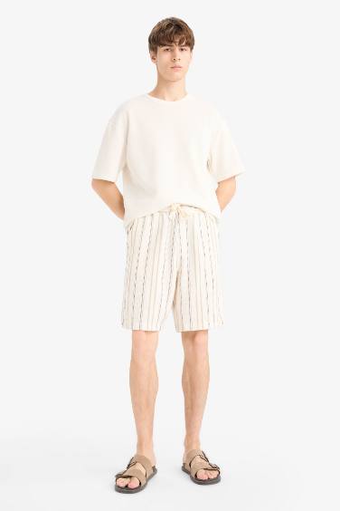 Regular Fit Jacquard Striped Bermuda Shorts
