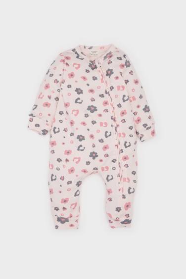 Girl Baby Newborn Patterned Jumpsuit