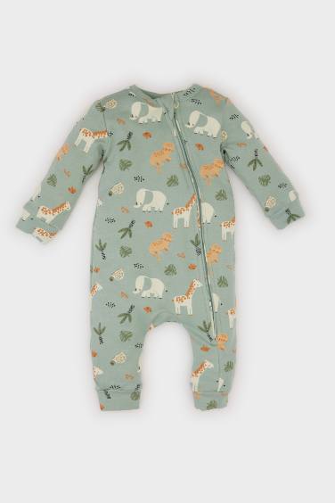 Boy Baby Newborn Safari Printed Jumpsuit