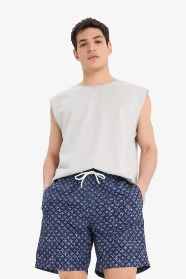 Regular Fit Printed Short Swim Shorts