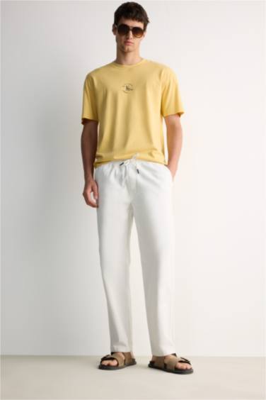 تيشيرت نص كم اوفر سايز برقبة مستديرة