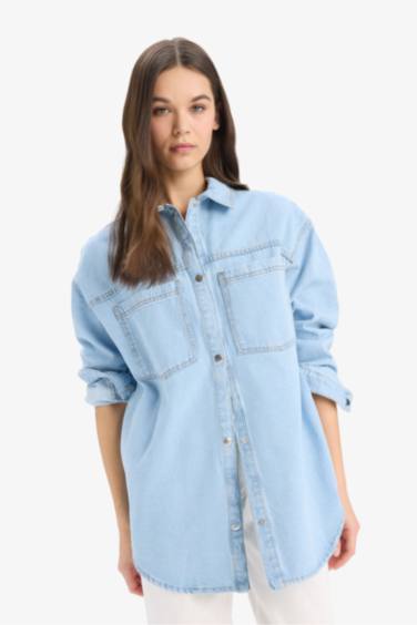 Cepli Çıtçıtlı Denim Ceket