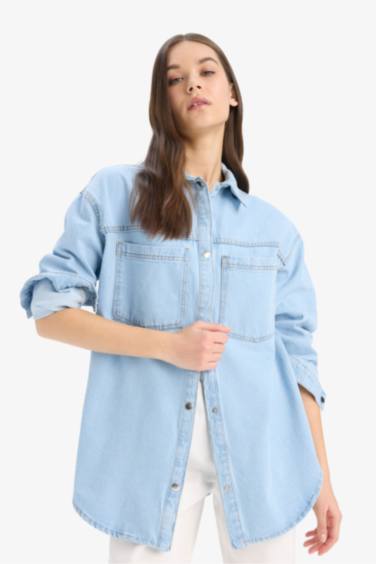 Cepli Çıtçıtlı Denim Ceket