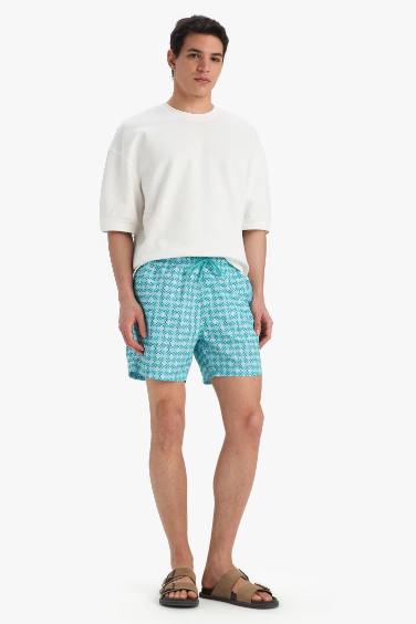 Пляжные шорты с подкладкой из сетки, с принтом, короткие