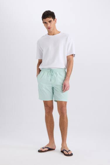 Regular Fit Mesh Lined Above Knee Swim Shorts