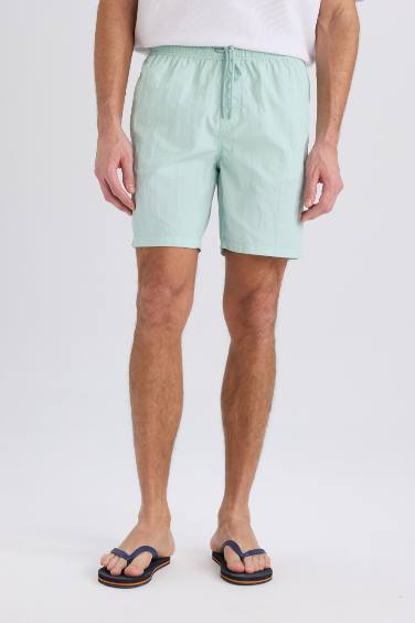 Regular Fit Mesh Lined Above Knee Swim Shorts