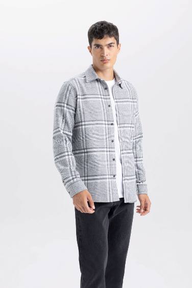 Regular Fit Plaid Flannel Long Sleeve Shirt