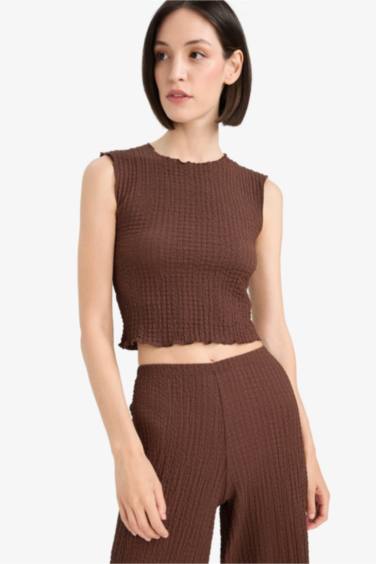 Slim Fit Dar Kesim Bisiklet Yaka Bürümcük Atlet