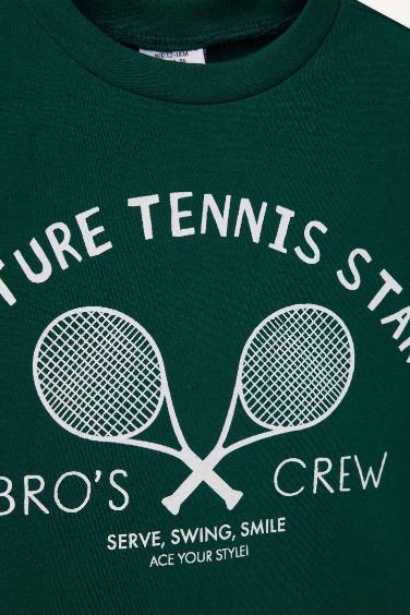 Baby Boy Crew Neck Sports Printed Short Sleeve T-Shirt