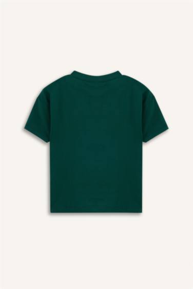 Baby Boy Crew Neck Sports Printed Short Sleeve T-Shirt