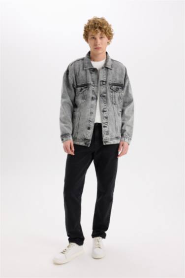 Джинсовая куртка свободного кроя оверсайз
