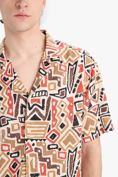 Chemise imprimée à manches courtes Coupe régulière