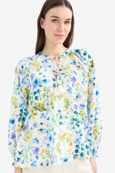 Blouse imprimée à manches longues Coupe décontractée