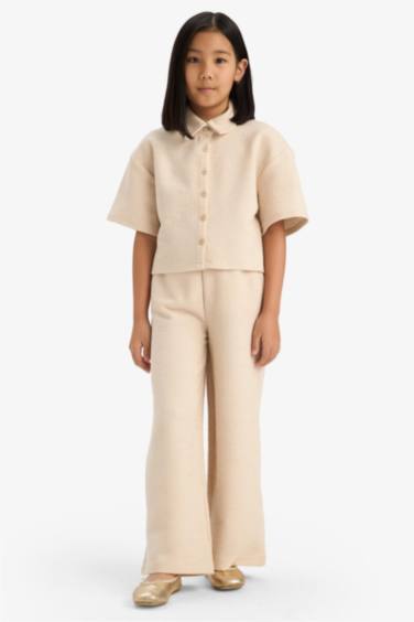 بنطلون بيبي بناتي وايد ليج برجل واسع