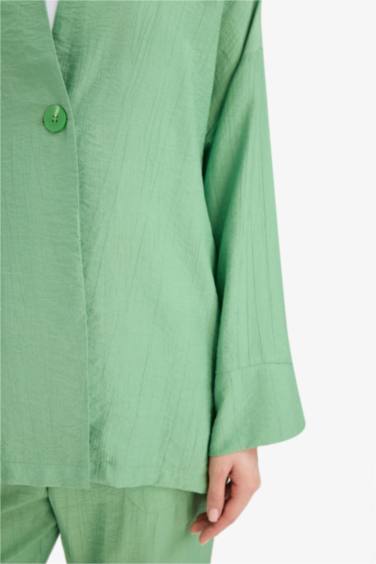 Relax Fit Crinkle Fabric Long Sleeve Tunic