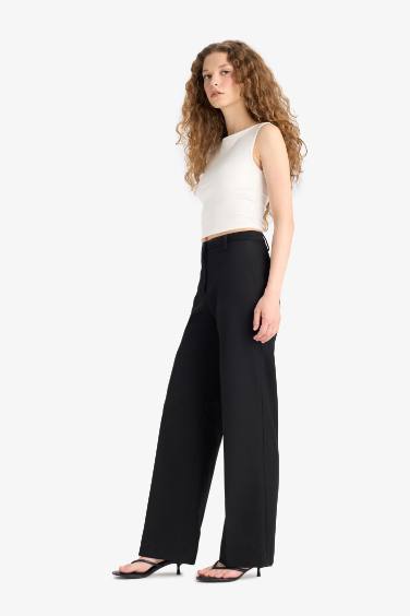 Wide Leg Normal Bel Standart Boy Geniş Paça Pantolon