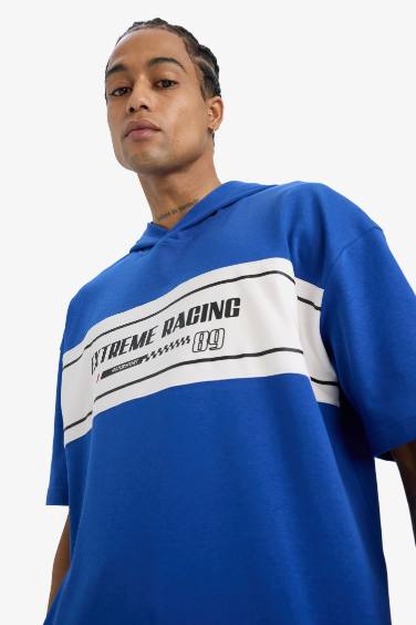 DeFactoFit Oversize Fit Hooded Sports T-Shirt
