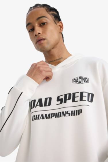 DeFactoFit Boxy Fit Hooded Sports Sweatshirt