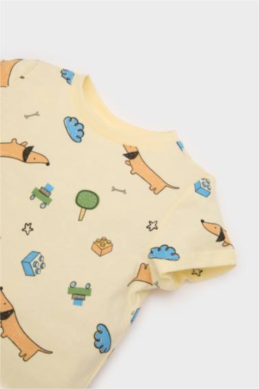 Baby Boy Patterned Top Bottom 2 Piece Pajama Set