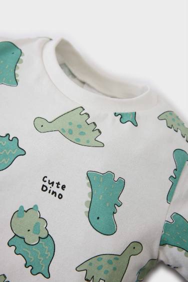 Baby Boy Dinosaur Printed Cotton 2 Piece Pajama Set