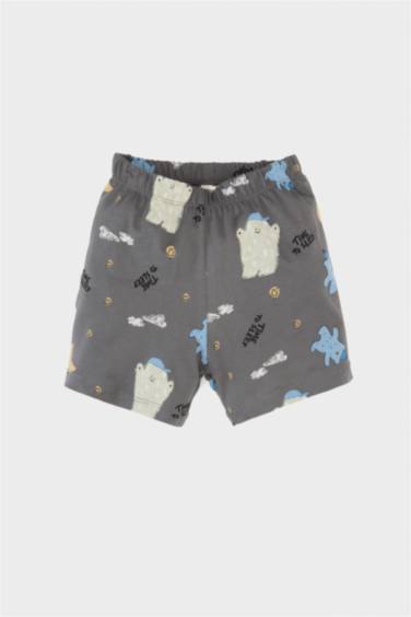 طقم بيجاما اولادي مطبوع ممشط قصة عادية - قطعتين