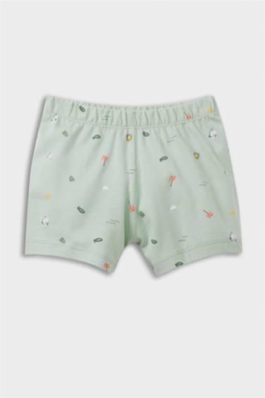 طقم بيجاما بيبي اولادي بطبعة بحر ممشط قصة عادية - قطعتين