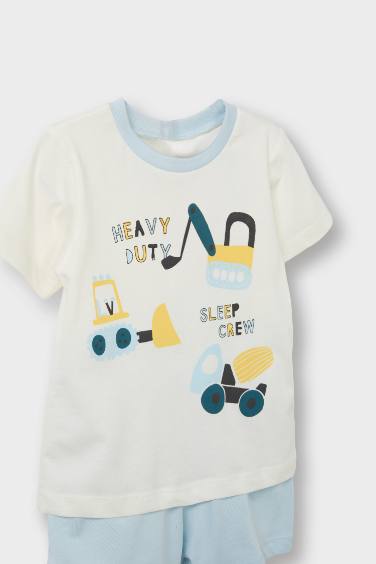 Baby Boy Vehicle Print Cotton 4 Piece Pajama Set