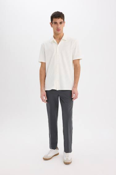 Regular Fit Polo Collar Short Sleeve Shirt