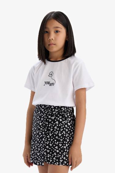 Girl Short Sleeve T-Shirt Skort 2 Piece Set