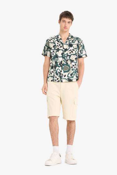 Regular Fit Apache Neck Short Sleeve Shirt