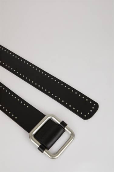 حزام نسائي جلد صناعي بمشبك كبير