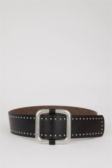 حزام نسائي جلد صناعي بمشبك كبير