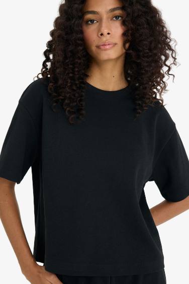 T-shirt oversize basique à col rond et manches courtes