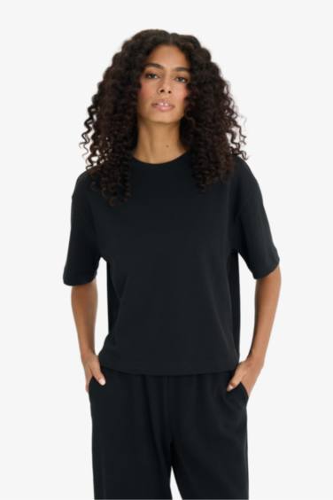 T-shirt oversize basique à col rond et manches courtes