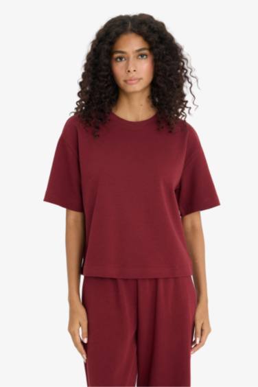 T-shirt oversize basique à col rond et manches courtes