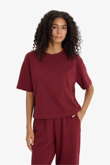 T-shirt oversize basique à col rond et manches courtes