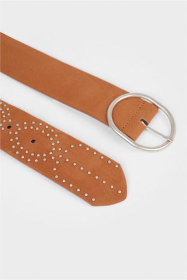 Woman Faux Leather Denim Belt