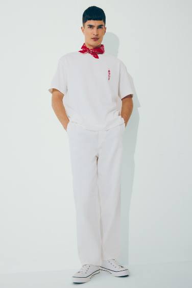 Cotton Wide Leg Elastic Waist Jeans