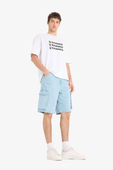 برمودا قطن جينز كارجو فيت