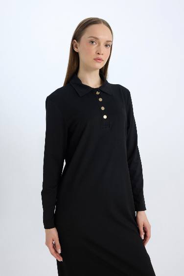 فستان كم طويل بيكة قصة عادية