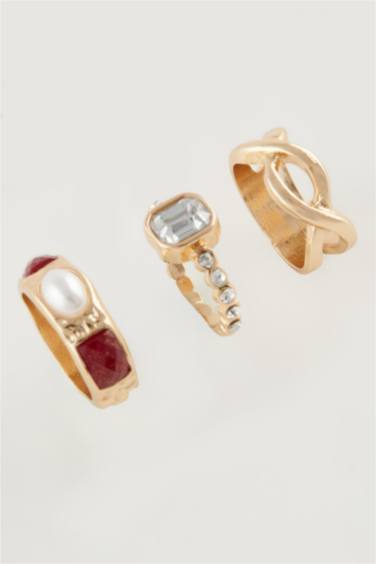 Woman 3 Piece Stone Gold Ring