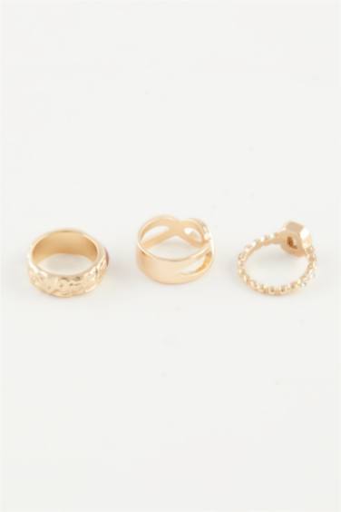 Woman 3 Piece Stone Gold Ring