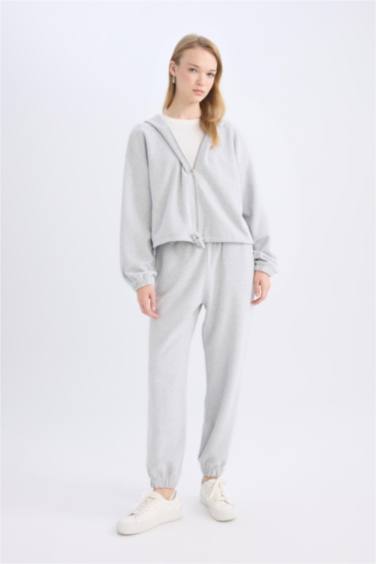 Basic Düz Jogger Eşofman Altı Beli Paçası Lastikli