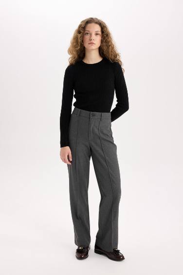 Wide Leg Normal Waist Classic Trousers
