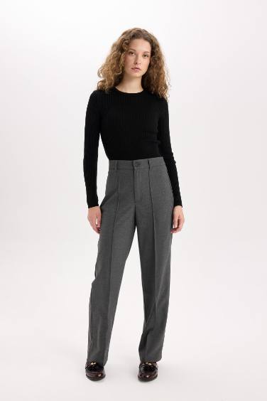 Wide Leg Normal Waist Classic Trousers
