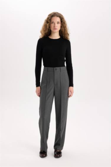 Wide Leg Normal Waist Classic Trousers