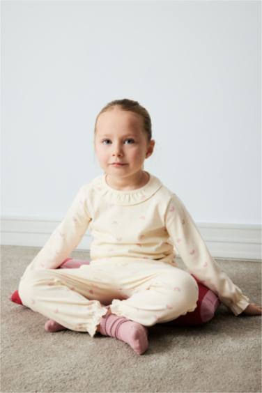 Baby Girl Rainbow Printed Top Bottom 2 Piece Pajama Set